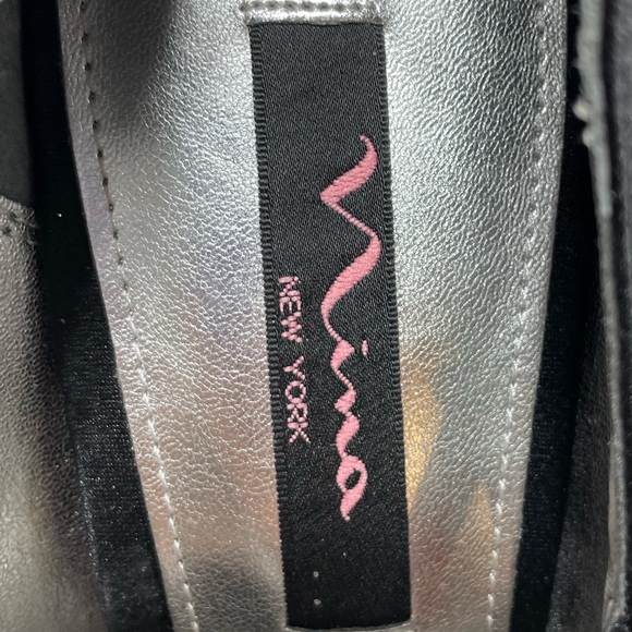 EUC- Nina black peep toe heels - Picture 5 of 7